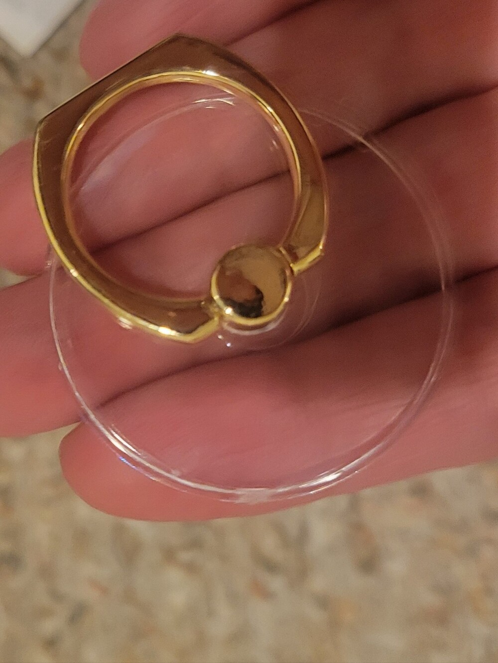 Gold Tone  Clear Women's Phone Ring